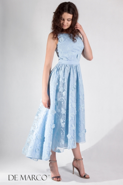 Niebieska, asymetryczna sukienka na wesele Amanda