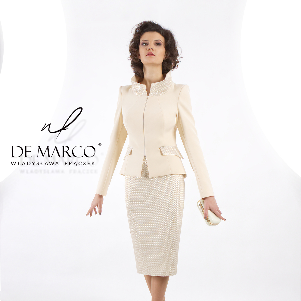 Eleganckie garsonki na wesele dla mamy i teściowej De Marco projektowanie i szycie na miarę ekskluzywnej odzieży damskiej 