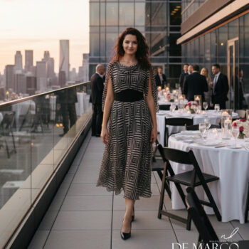 Eleganckie kreacje na imprezę firmową w stylu casualu wieczorowego