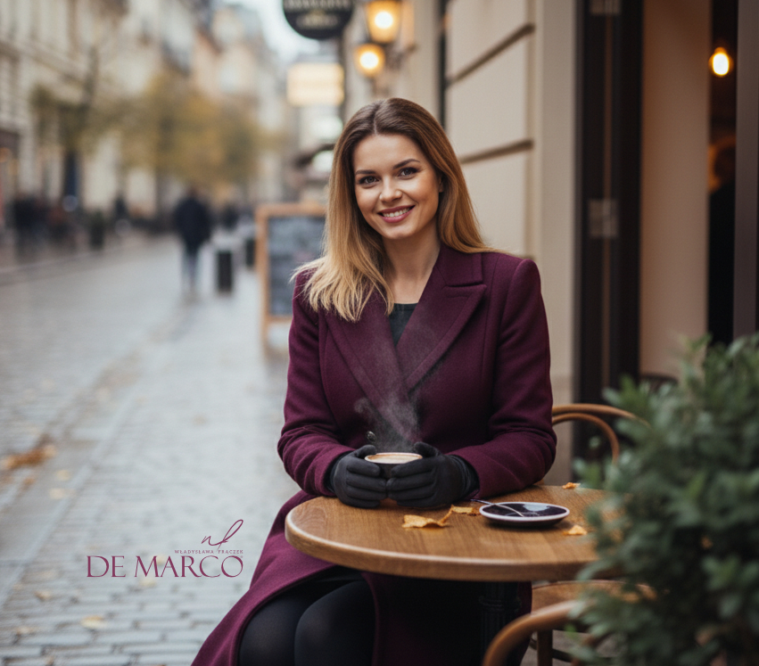 Modny płaszcz dla kobiet Kraków - Butik z ekskluzywną odzieżą damska szyta na zamówienie u mistrza krawiectwa i projektanta mody z De Marco