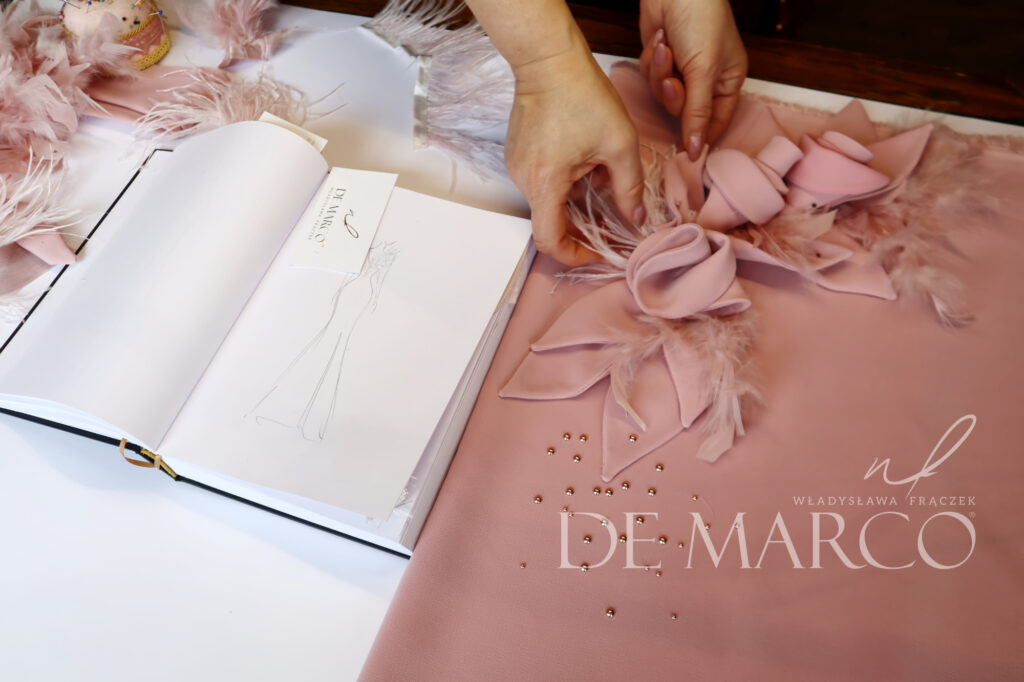 Projektowanie i szycie na miarę ekskluzywnej odzieży damskiej De Marco Atelier W. Frączek 