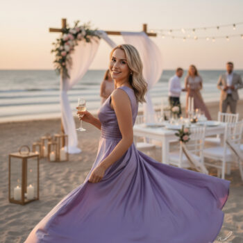 Polskie sukienki z jedwabiu naturalnego na wesele, komunię, jubileusz