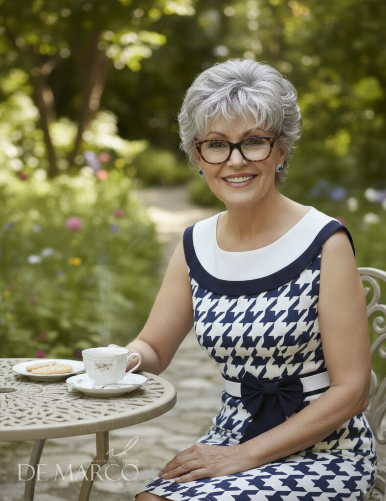 Stylowa sukienka wizytowe w pepitkę doskonała na wesele, komunię, chrzciny De Marco cudowne polskie sukienki 