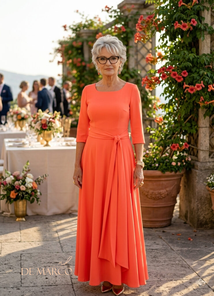 Trendy modowe w tym sezonie - elegancka sukienka maxi z rękawami 3/4