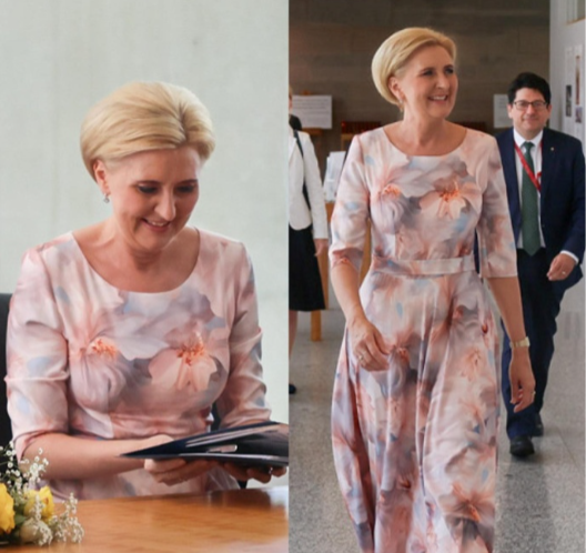 Koktajlowa sukienka pierwszej damy - szycie na miarę eleganckich sukienek
