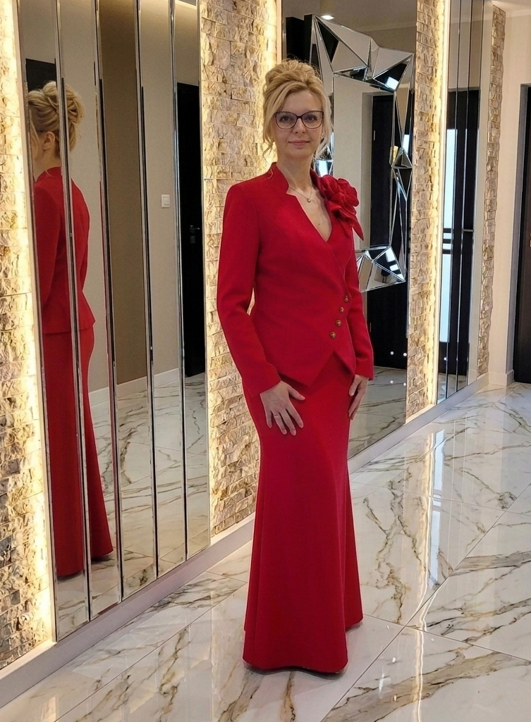 Elegancka garsonka na wesele we wrześniu. Szycie na miarę De Marco