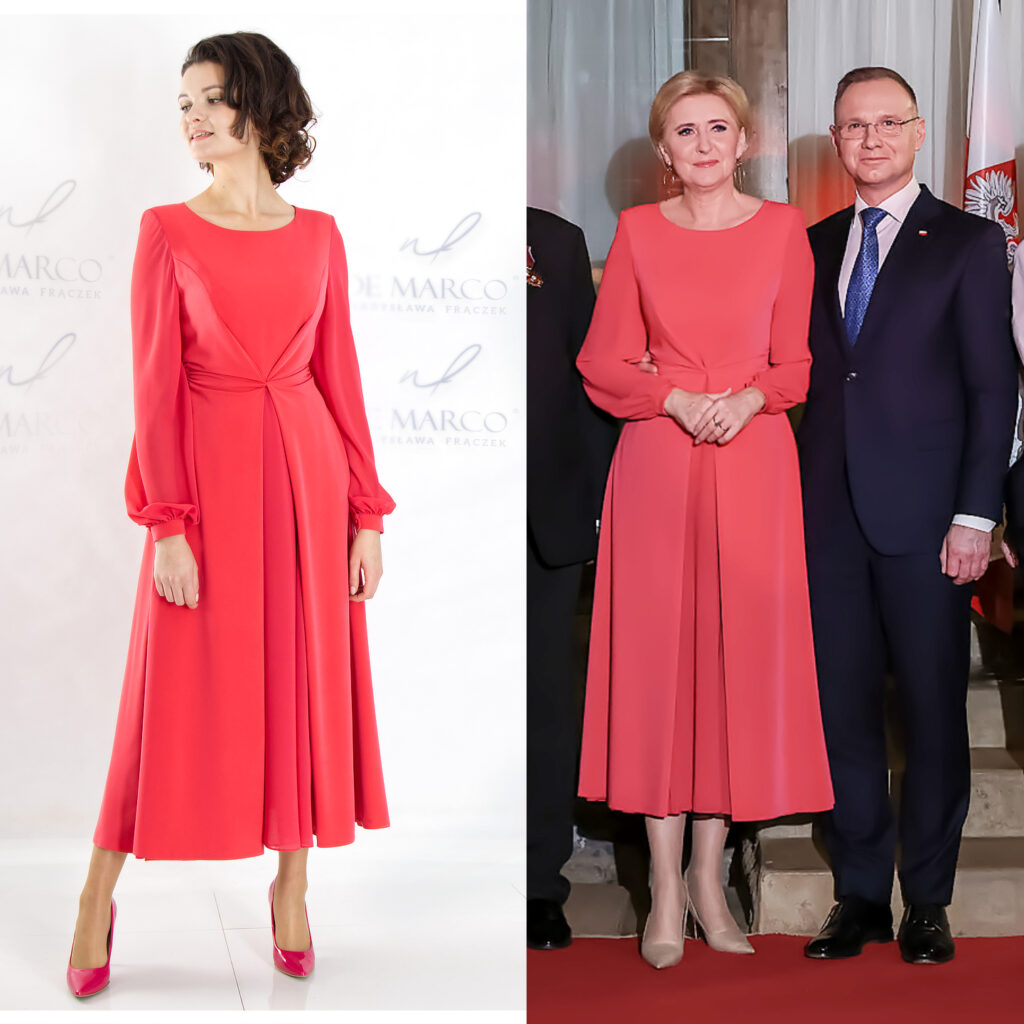 Elegancka sukienka pierwszej damy - szycie na miarę unikatowych eleganckich sukienek premium