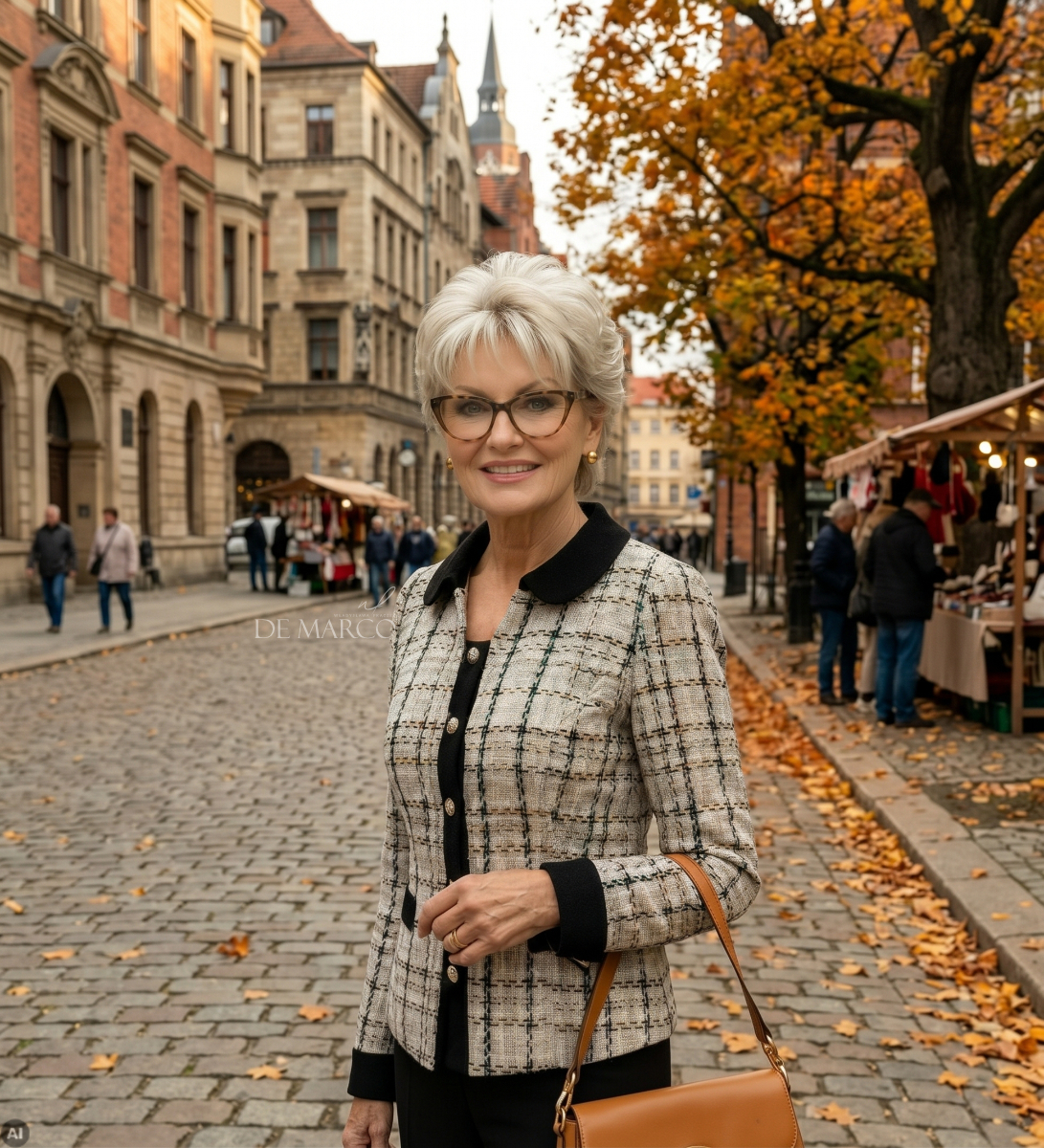 Elegancka tweedowa garsonka na jesień – ciepło, wygoda i ponadczasowa klasa De Marco