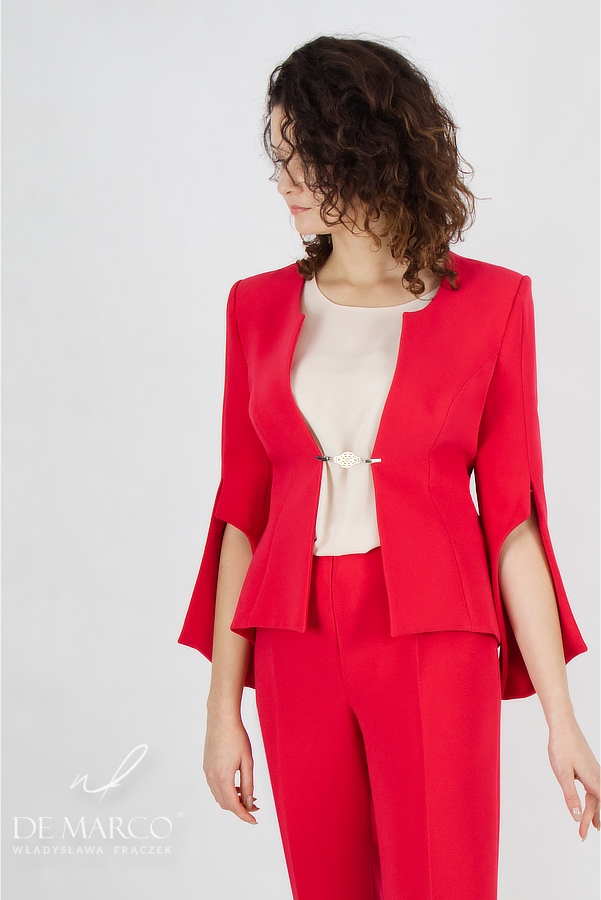 Red deals pants suit
