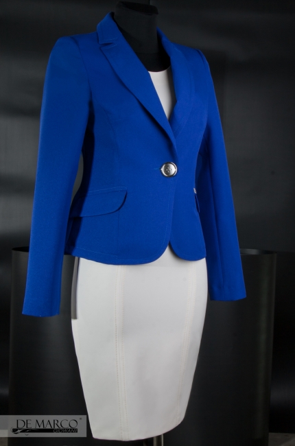Szafirowy żakiet do sukienki, spódnicy, spodni Manager