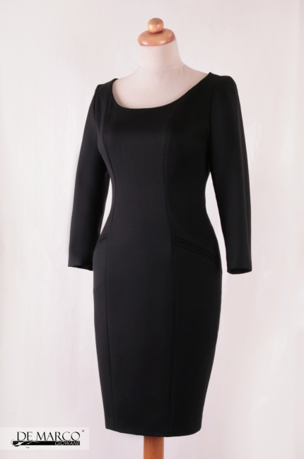 Profilowana sukienka w kolorze czarnym do biura Eve