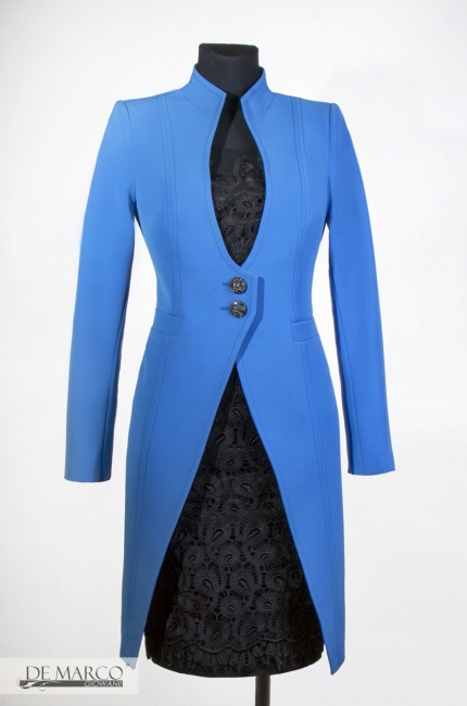 Niebieski płaszczyk do sukienki Królewski W1