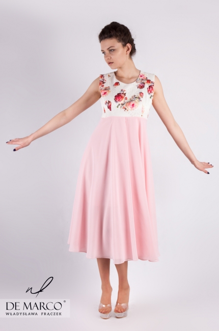 Różowa sukienka z szyfonem Rita II