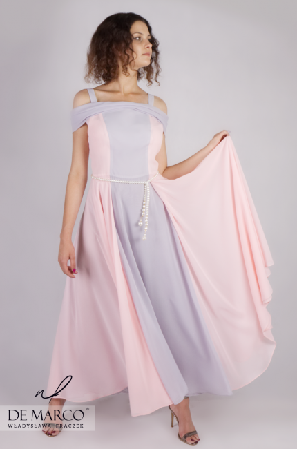 Zwiewna sukienka na salony Violetta, Unikatowe sukienki zaprojektowane przez stylistkę Pierwszej Damy