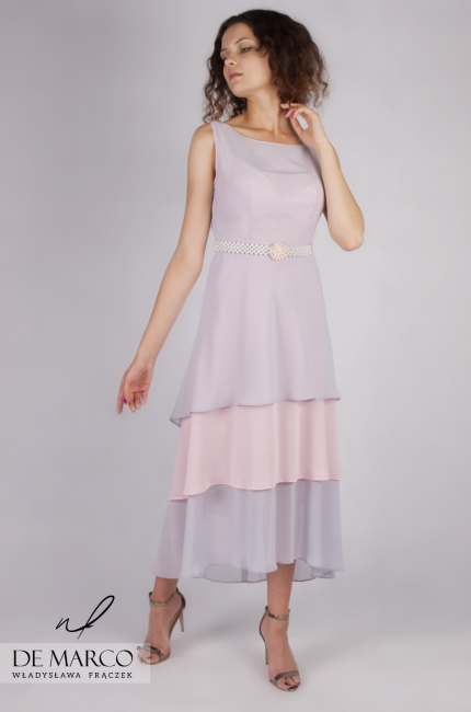 Zwiewna sukienka wieczorowa dla eleganckiej kobiety Pamela, Lekkie sukienki na sezon wakacyjny