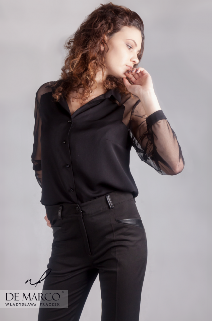 Ponadczasowe spodnie w kolorze czarnym Jonna, De Marco - szycie na miarę dla dojrzałych kobiet