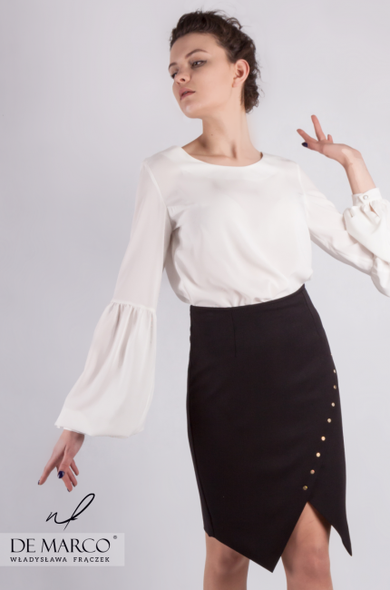 Wyjątkowa spódnica od projektantki mody Dione, Biznesowa spódnica dla kobiet aktywnych zawodowo