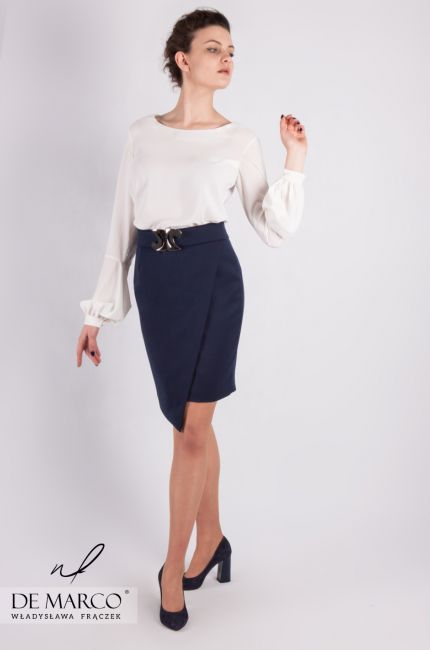 Business work skirt Dionizja Dionizja, Dark blue formal skirts, Online store with elegant women's clothing