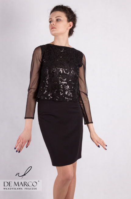Czarna bluzka od projektantki mody z Frydrychowic Lori, Elegancki bluzki na imprezy