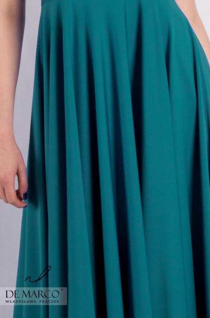 Zjawiskowa sukienka w kolorze zielonym na zabawę Sylwestrową Ahne, Długie sukienki na ceremonię zaślubin