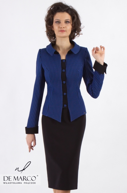 Dark blue costume for professionally active women Aurora, Elegant work suit
