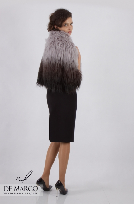 Modern grey and black stoles for prestigious events Harpia, De Marco - fashion showroom