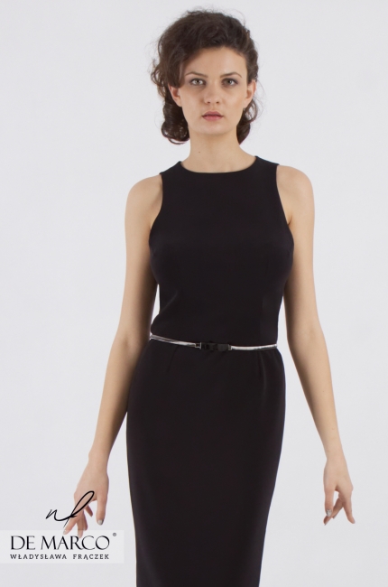 Mała czarna szyta na miarę w atelier W. Frączek Fortuna, Wizytowe sukienki w kolorze czarnym 2020