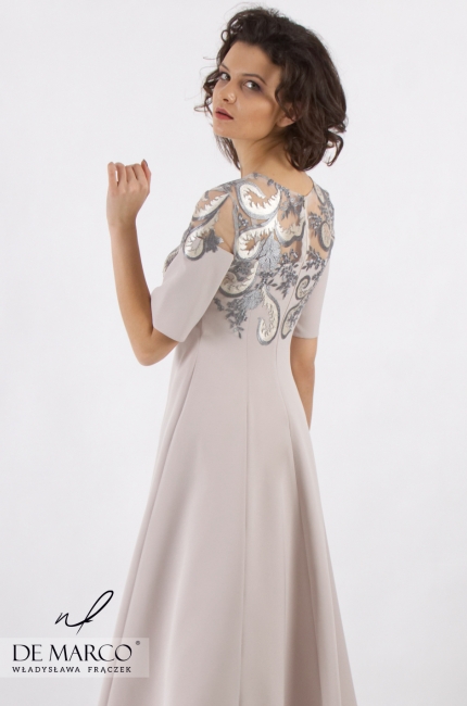 Piękna sukienka o fasonie poszerzanym i długości maxi Luna, Długie sukienki na wesele w lecie