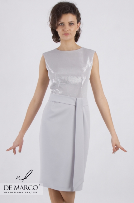 Wykwintna sukienka z drobinkami srebra Galatea, Koktajlowe sukienki 2020/2021