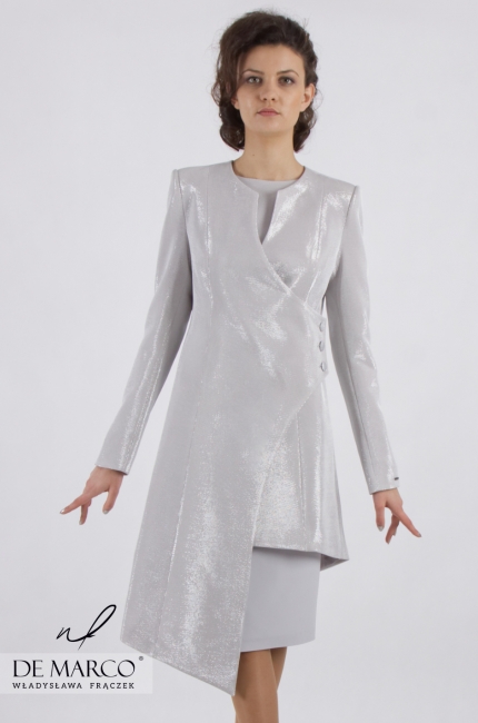 Eleganckie płaszczyki do sukienek dla mamy wesela Galatea, Szycie na miarę ekskluzywnych kompletów u projektantki z Małopolski