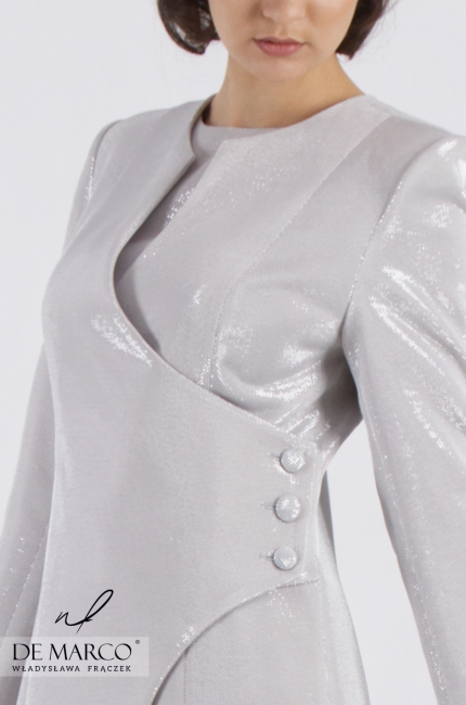 Wytworny płaszczyk dla eleganckich kobiet Galatea, De Marco - szycie na miarę nietypowych rozmiarów dla kobiet XXL