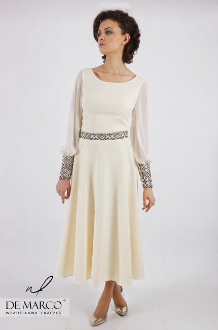 Długa suknia na wesele w pałacu lub dworku Urania, Nowoczesne sukienki o długości maksi 2020