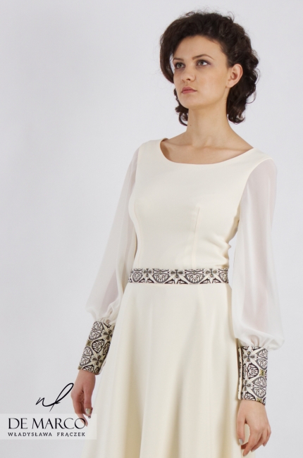 Olśniewająca sukienka dla mamy na ślub cywilny lub kościelny Urania, Modne sukienki od De Marco 2020