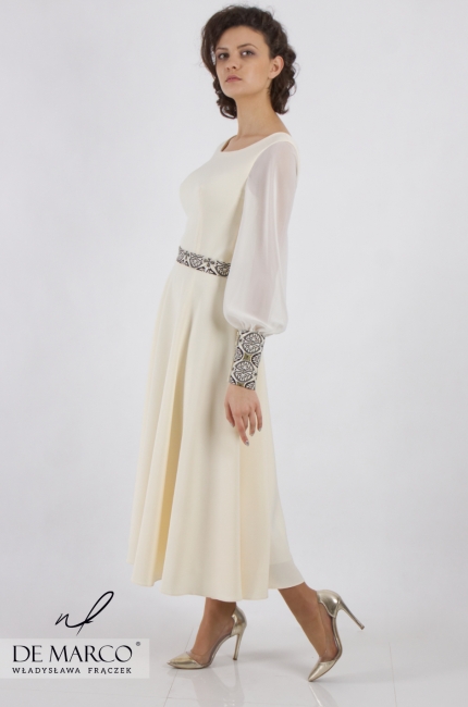 Wytworna suknia długa na wesele w lecie dla mamy Urania, Szycie na miarę dla puszystych Pań