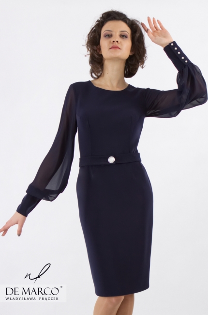 Śliczna sukienka wizytowa dla kobiet aktywnych zawodowo Psyche, Nowoczesna odzież damska 2020