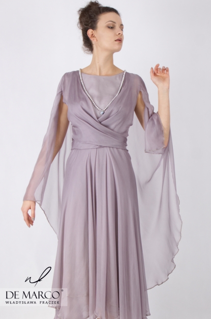 Exclusive silk dress for the wedding for mom Sybilla, Sewing to measure unusual sizes