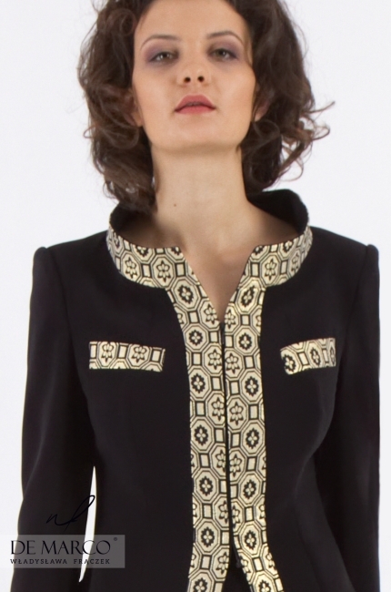 Zniewalająco piękny kostium Elpis zaprojektowany w atelier W. Frączek, Elegancka odzież biznesowa 2020