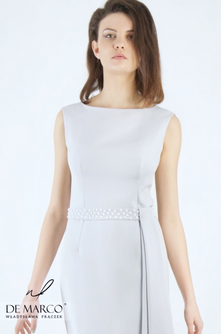 Gray pencil dress for important family gatherings Basileja, De Marco - online store