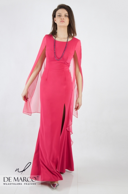 Śliczna sukienka zaprojektowana w studio Władysławy Frączek Eufemia, Różowe sukienki 2020