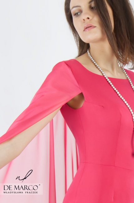 Unikatowa suknia na uroczystości na świeżym powietrzu Eufemia, Olśniewająca suknia w kolorze różowym maksi