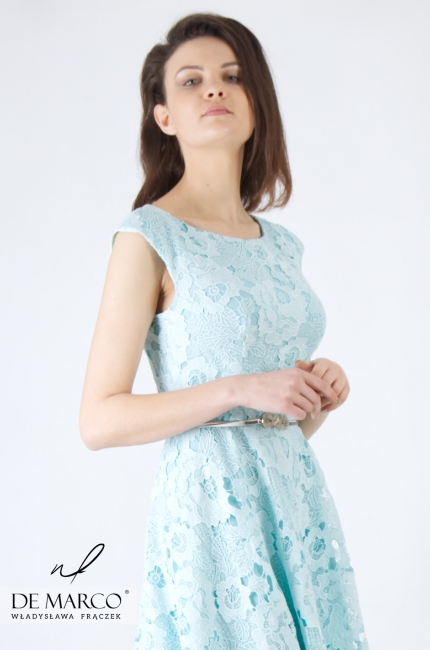Wizytowa sukienka na imprezy okolicznościowe Leokadia, De Marco - Polski producent odzieży damskiej
