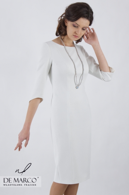 Ołówkowa sukienka z drobinkami srebra Leandra, Sklep online