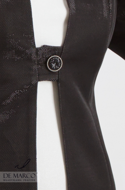 Atrakcyjny żakiet w kolorze czarnym na specjalną okazję Nastazja, De Marco - Polski producent odzieży wizytowej