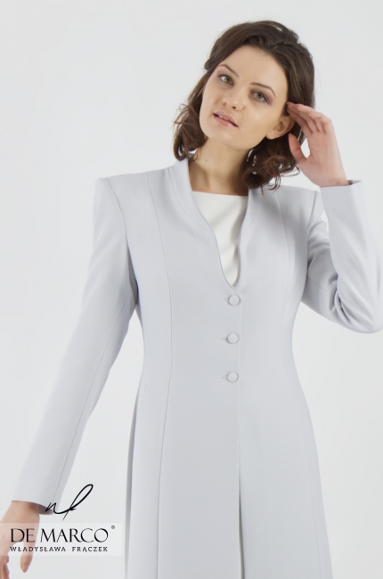 Niepowtarzalny płaszcz damski dla mamy na ślub syna lub córki Carski W7, Ekskluzywne płaszcze od projektantki 2020/2021
