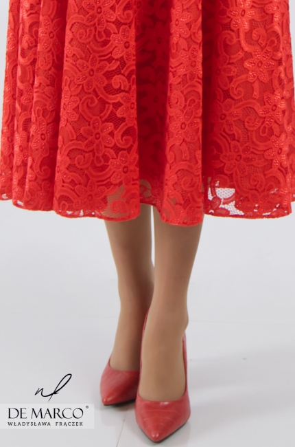 Midi lace dress with braces with an elegant jacket for hooks Dajana II, De Marco - here you can buy the creation of dreams