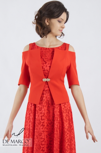 Beautiful retro lace dress with a modern formal coat Dajana II, De Marco - online store