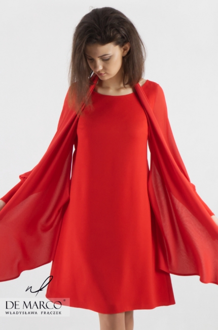 Nowoczesna sukienka dla bizneswoman Magda, Biznesowa odzież od De Marco 2020