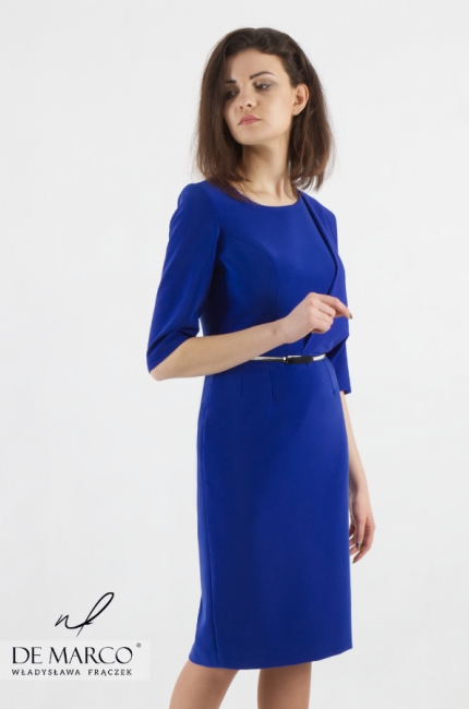 Ołówkowa sukienka dla kobiet reprezentujących firmę Clementine, Szycie na miarę online
