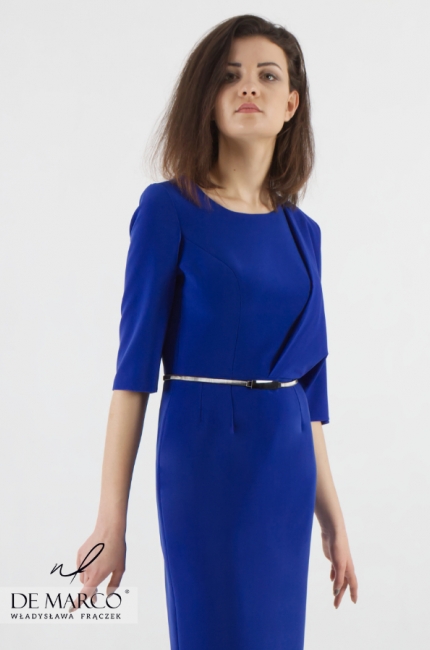 Znakomita sukienka dla kobiet aktywnych zawodowo Clementine, Sklep online De Marco