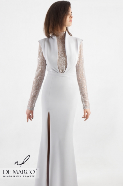 Wykwintna suknia dwuczęściowa na prestiżową imprezę Nila, Długie kreacje 2020